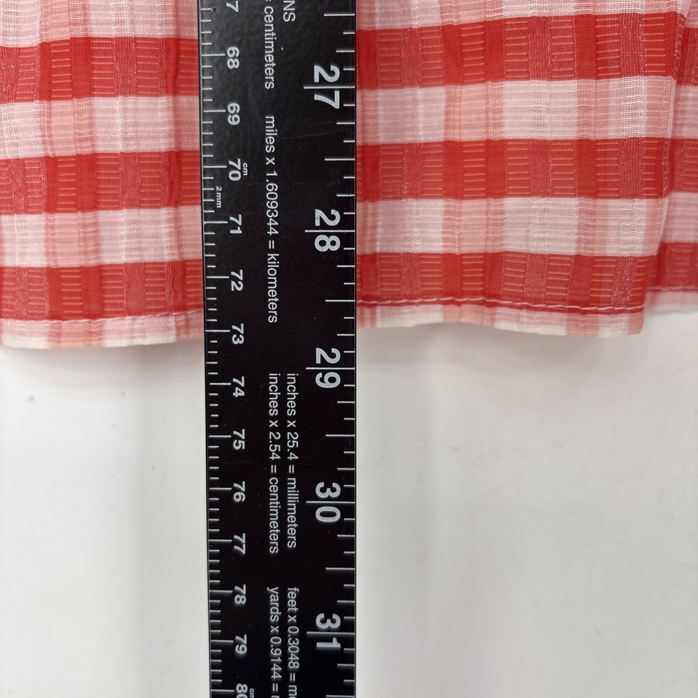 Eva Franco Textured Plaid Midi Skirt Womens 6 Orange Lined - Picture 5 of 8